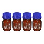 MANIKARN Borosilicate glass Amber Reagent Bottle with screw cap 100ml (Set of 4 Piece)