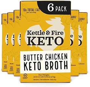 Butter Chicken Keto Bone Broth by Kettle and Fire, Bone Broth Soup, Organic, High Protein, Keto Friendly, Dairy Free, Gluten Free, 16oz each, 6 Pack