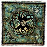 Pure Country Weavers Celtic Tree of Life Blanket by Jen Delyth - Gift Lap Square Tapestry Throw Woven from Cotton - Made in The USA (54x54)