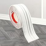 3m×9.8cm Peel and Stick Moulding Rubber Baseboard, Self-Adhesive Baseboard Trim, Vinyl Baseboard is Used for Floor, Chair Pole,Other Caulks and Decorative Strips(White)