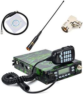 Dual Band 25W Back Pack Mobile Transceiver Radio Built-in 12000mAh Battery Dual-PTT MIC Portable Ham Amateur Radio Station with Programming Cable Antenna SO239 to PL259 Adapter