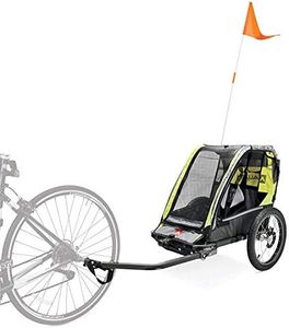 Allen Sports Deluxe Steel 1-Child Bicycle Trailer and Stroller, Green