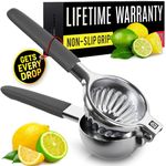 Large Lemon Squeezer Stainless Steel Press - Non-Slip Grip, Heavy Duty, Manual Design - Effortless Pro-Grade Lemon, Lime, Orange, and Citrus Fruit Hand Held Lemon Juicer Squeezer - No Seeds, Max Juice