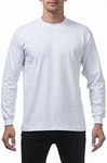 Pro Club Men's Heavyweight Cotton Long Sleeve Crew Neck T-Shirt, Medium, Snow White