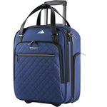 EMPSIGN Carry On Underseat Wheeled - 16” Multi-Functional Lightweight Overnight Underseater Roller Suitcase, Carry-on Rolling Bag with Spinner Wheels for Women Men Travel Business, Blue