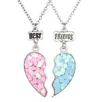 Dacitiery 2 Pcs Puzzle Heart Necklace Best Friend Necklace Alloy Pendant Friendship Jewellery Gift For Girls Women Graduation Birthday Gift