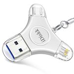 iDiskk 128GB MFi Certified MEMORY STICK for IPHONE Photo Stick Storage Flash Drive for iPhone iPad and Android Samsung Google Phones, ONE-Click Backup Photos/Videos for iPhone iPad Photo Storage