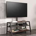 FITUEYES Corner TV Stand for 37-70 Inch TVs-Entertainment Center with Storage-Height Adjustable TV Console Stand whith Mount Max VESA 600x400mm,Brown