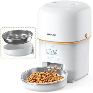 Yuposl Automatic Cat Feeders - 8cup/68oz for Pets, Timed Automatic Pet Feeder with Over 180-day Battery Life, Automatic Dog Feeder 1-6 Meals Control, Cat Food Dispenser Freshness Dry Food