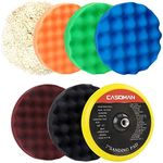 CASOMAN 7-Inch Buffing and Polishing Pad Kit, 7 Pieces 7" Polishing Sponge, Waxing Buffing Pad Kit