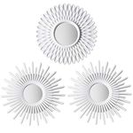 White Mirrors for Wall Pack of 3 - BONNYCO | Wall Mirror for Room Decor & Home Decor | Round Mirror for Wall Decor | Miroir Mural Modern Wall Decor Gifts for Women, Moms | Circle Mirror White Wall Decor