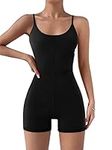 Trendy Queen Womens Sexy Unitard Bodysuit One Piece Jumpsuits Black Bodycon Romper Workout Sets Summer Outfits 2023 Fashion Clothes