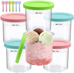 ZOCONE 6 Pack Ice Cream Containers for XSKPLID2CD Ninja Creami Pints and Lids, Compatible with NC299AMZ NC300 NC301 Series Ice Cream Maker, Airtight, Dishwasher Safe, BPA-Free, Reusable