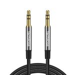 TechRise 3.5mm Audio Aux Cable1.5m Nylon Braided Stereo Jack for Headphones, iPod, iPhone, iPad, Car, Soundbar, TV, PC, Speaker - Superior Sound TRS Cord
