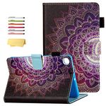 UUcovers Case for Samsung Galaxy Tab A 8.4 Inch 2020 Model SM-T307 (Verizon/T-Mobile/Sprint/AT&T) with Pencil Holder Multi-Angle Stand PU Leather Cover Folio Slim Light Shell, Purple Mandala Flower