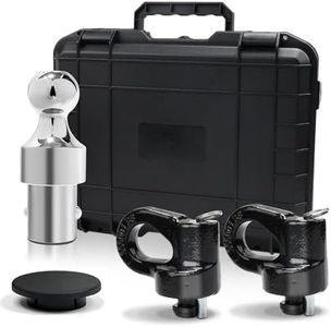 Gooseneck Hitch Ball Kit - 60639 Puck System with 2-5/16-Inch Ball and 2 Gooseneck Safety Chain Anchors Fits for 2013-2024 Ford F250 F350 F450 and Fits for 2016-2024 Silverado Trucks