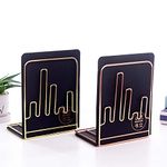 oddpod™ Rose Gold City Skyline Decorative Metal Bookends/Non-Slip Desktop Book Shelf Organiser for Office Decor, Home, Living Room, School & Library (Set of 2)