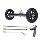 2-in-1 Undercarriage Pressure Washer Cleaner, 16 Inch Under Car Wash Water Broom Attachment with 3pcs Extension Wand and Brush, 4000 PSI Dual-Function Power Washer Surface Cleaner