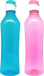 Seama Skywalk Fliptop Plastic Bottle,Set of 2, Each 1950ml, Mixed Colour | BPA Free | 100% Leak Proof | Office | Home | Kitchen | Travel | Hiking | Trekking Bottle | Gym Bottle