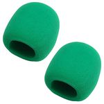 Fielect 2Pcs Microphone Cover Sponge Foam Mic Cover Handheld Microphone Windscreen Shield Protection Micro Foam Filter Green for KTV Broadcasting