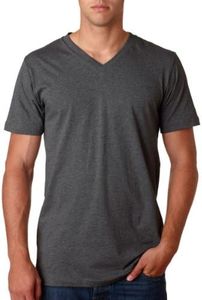 Bella Canvas Unisex Jersey Short-Sleeve V-Neck T-Shirt L DK Grey Heather