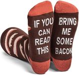 Lavley If You Can Read This, Bring Me Funny Socks - Novelty Gifts for Men, Women and Teens (US, Alpha, One Size, Regular, Regular, Bacon)