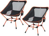 Sportneer 2 Pack Portable Camping Chair, Compact and Lightweight Folding Camping Chairs for Adults Outdoor Camp Chair for Backpacking & Hiking Lawn Picnic Travel, Large