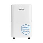 Devola 20L/Day Hybrid Dehumidifier & Air Purifier with HEPA Filter With PM 2.5 Air Quality Sensor, UV-C Lamp, & Ionizer, Ideal Dehumidifiers For Home (DVHA20L)