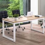 Computer Desk, 63" X-Large Craft Desk with Wide Workstation Tabletop for Writing, Modern Office Desk Study Desk Industrial Table, Made of The Finish Wood Board and Sturdy Steel Legs