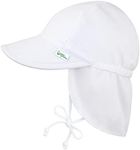 i play. Baby Girls Breathable Flap Protection Hat-White Sun Hat, White, 0-6 Months US