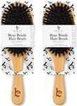 Boar Bristle Hair Brush - Smoothing Hair Brush for Fine Hair, Hair Brush for Men, Women & Kids, Soft Bristle Hair Brush, Bamboo and 100% Boar Bristles, Soft Brush for Hair, Gentle on Scalp