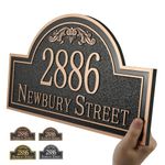 Engraved Large Address Plaque - Persoanlized House Number Sign House Sign,House Numbers for Outside House,Driveway,Yard,Garden,Fence,Apartment,Garage,Business 15" x 8.6''