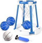 SUPER JOY Pool Basketball Hoop for Swimming Pool Floating Basketball Hoop Includes Hoop, 4 Balls and Pump, Water Basketball Game Pool Toys for Kids and Adults Outdoor Play