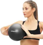 APEXUP Pilates Ball, 9 Inch Small Exercise Ball, Mini Core Ball Yoga Ball for Pilates, Stability, Workout, Core Training, Fitness, Barre, Physical Therapy, Balance (Black)