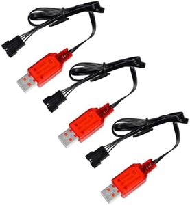 Fytoo 3PCS 7.4V SM-4P Plug USB Charging Cable for DE36W DE65 HM202 EC08 EC16 RC Model Car Buggy M416 Electric Gel Ball Blaster Battery Charger