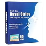 50 Count Nose Strips to Stop Snoring and Relieve Nasal Congestion to Improve Sleeping, Anti Snore Nasal Strips to Help You Breathe Through Your Nose and Improve Sleep for Men and Women