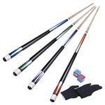 Pool Cue Stick, Set of 4 Pool 58 Inch Cue Sticks Hardwood Cue Stick 13mm Tip Billiard Cue Sticks for Billiard Table Sports Players