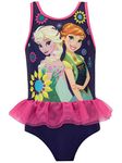 Disney Frozen Swimsuit Girls Anna and Elsa Swimsuit One Piece Swimsuit Kids Girls Swimwear Girls, blue, 116