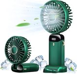 Rechargeable Portable Handheld Fan,5000mAh Battery Operated Mini Fan,5 Speeds and LED Display,Long Lasting Desk Fan for Office,Bedroom,Outdoor Activities and Travel