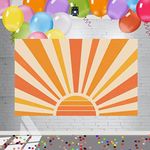 7 x 5 FT Boho Sun Birthday Decorations Backdrop. Groovy Sunshine Theme Background for Any Occasion. Retro Rainbow Party Photo Wall Poster.