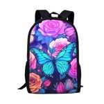 HELLHERO Butterfly Backpack for Girls 6-8 8-10 10-12 Teen Girls Schoolbag Children Kids Bookbags Elementary Kindergarten Preschool School Backpacks Outdoor Satchel Travel Daypacks