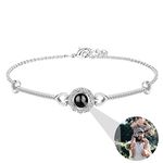 CSstone 925 Sterling Silver Photo Bracelet Personalised Bracelet With Picture Inside 100 Languges I Love You Memory Jewelry Gift For Women Daughter Mother Girlfriend Wife