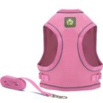 Wooflix Dog Harness for Small Dogs and Puppies – Reflective Soft Padded Dog Harness with Secure Fit, – Suitable for Small Size Dogs, Cats & Puppies of up to 10 Kg (Up to 4.5 KG Dog/Cat, Pink)