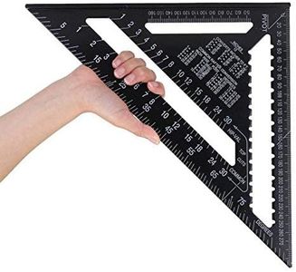 Accurate Carpentry Square Tools 12 Inch Metric Triangle Ruler Square Protractor High Precision Aluminum Alloy Triangle Ruler Double Scale Miter Framing Measurement Ruler