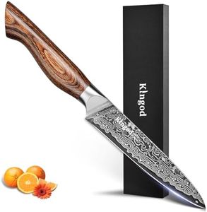 KINGOD Utility Knife, 5 Inch Chef Knife, Small Kitchen Knife, High Carbon Stainless Steel with VG10 Core, Ergonomic Wood Handle, Razor Sharp Edge Paring Knife