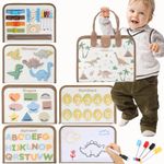 hahaland Toddler Busy Board for Toddlers 1 2-4 Year Old - Montessori Toys for 1 2 3 Year Old Boy Girl Toys Gifts, Toddler Activity Busy Book Educational Toddler Travel Sorting Toys (Dinosaur)