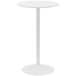 HOMCOM Round Bar Table, High Top Kitchen Table with Painted Top and Steel Frame, Modern Pub Table for 2, Easy Assembly for Home Bar, White