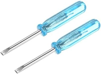 uxcell Mini Slotted Screwdriver, 2.0mm Flat Head 45mm Length for Small Appliances Repair, 2 Pcs