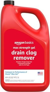 Amazon Basics Max Strength Gel Drain Clog Remover and Cleaner, Unclogs Hair and Grease, 80 Fl Oz, Pack of 1