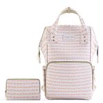 POLKA TOTS Premium Baby Diaper Bags For New Born with Pouch for Mothers | Maternity Waterproof Bags for Travel | Multiple Pocket Backpack for Moms (Free Changing Mat & 2 Stroller Hooks, Stars, Large)